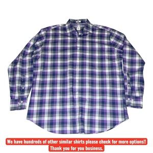 Peter Millar Shirt Mens XL Plaid Button Down‎ Pocket Casual Dress Work Golf